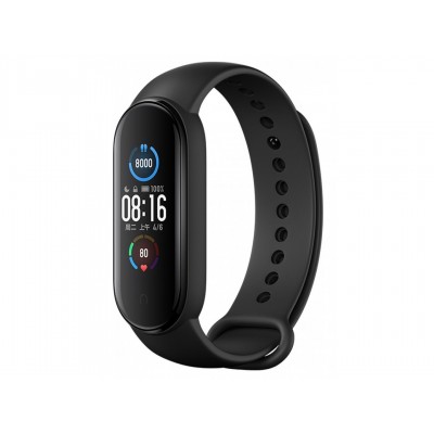 Сменный ремень для Xiaomi Mi Band 5 ЧЕРНЫЙ