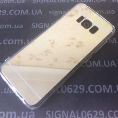 Чехол Samsung Galaxy S8 зеркальный силиконовый золотой