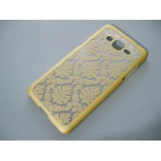 Чехол Samsung G530, G531 Grand Prime ажурный узор кружево золотой