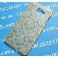 Чехол Samsung Galaxy A5 2015 A510 ажурный узор кружево золотой