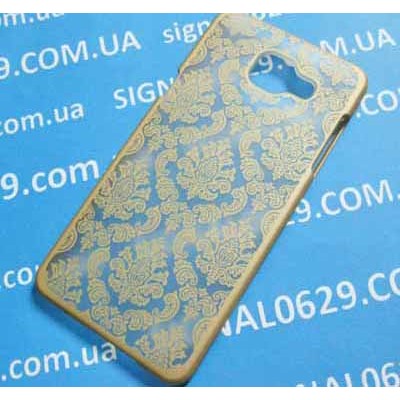 Чехол Samsung Galaxy A5 2015 A510 ажурный узор кружево золотой