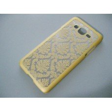 Чехол Samsung G530, G531 Grand Prime ажурный узор кружево золотой