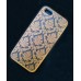 Чехол iPhone 5, 5s кружевной ажурный пластиковый с красивым узором золотой 