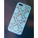Чехол iPhone 5 5s кружевной с узором ажурный голубой