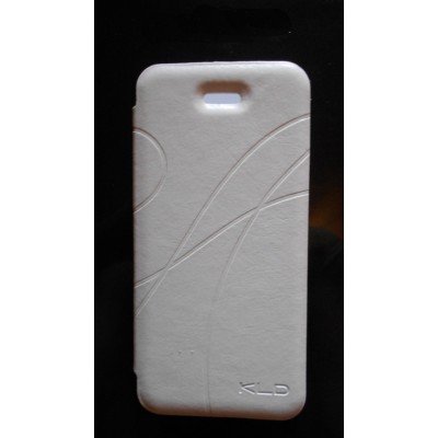 Чехол книга кожаный iPhone 5 5s белый Oscar 