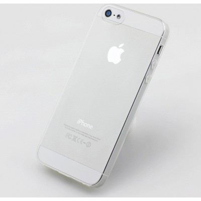 Чехол iPhone 5, 5s супертонкий прозрачная мягкая силиконовая накладка
