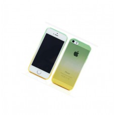 Чехол iPhone 5, 5s двухцветный градиент силиконовый зеленый желтый