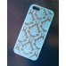 Чехол iPhone 5 5s кружевной с узором ажурный голубой