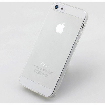 Чехол iPhone 5, 5s супертонкий прозрачная мягкая силиконовая накладка