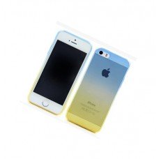 Чехол iPhone 5, 5s двухцветный градиент силиконовый желтый голубой