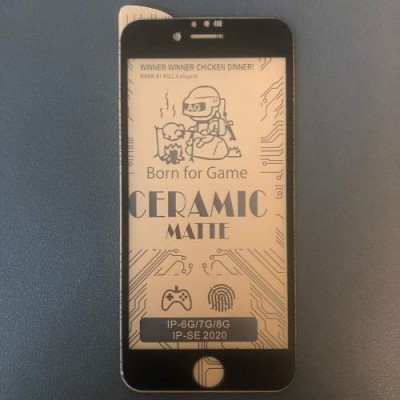 Защитное стекло iPhone 6 / iPhone 6s / iPhone 7 / iPhone 8 (Ceramic Matte) ЧЕРНОЕ