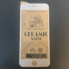 Защитное стекло iPhone 6 / iPhone 6s / iPhone 7 / iPhone 8 / iPhone SE 2020 (Ceramic Matte) БЕЛОЕ