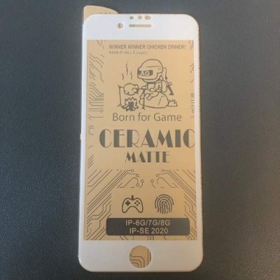 Защитное стекло iPhone 6 / iPhone 6s / iPhone 7 / iPhone 8 / iPhone SE 2020 (Ceramic Matte) БЕЛОЕ
