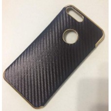 Чехол iPhone 7 Plus / iPhone 8 Plus силиконовый черный золото Fashion Carbon