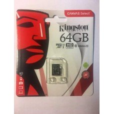 Micro SDHC карта памяти Kingston 64 Гб (80 mb/s 10 class) + бокс в подарок
