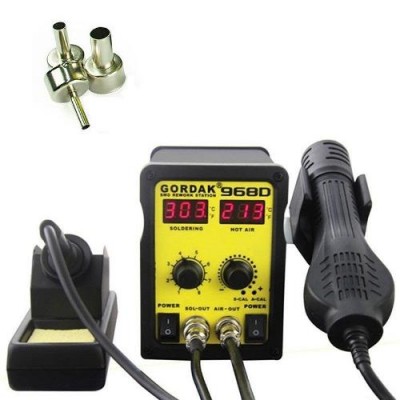 Паяльная станция + Фен Gordak 968D, управл. цифр., Фен MAX °C: 480